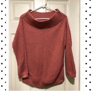 Dusty rose off the shoulder sweater